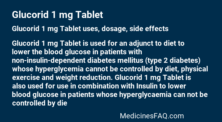 Glucorid 1 mg Tablet