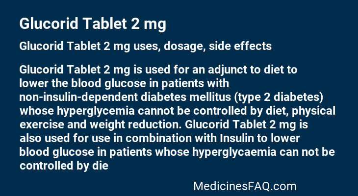 Glucorid Tablet 2 mg