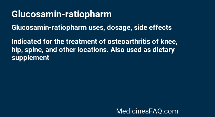 Glucosamin-ratiopharm