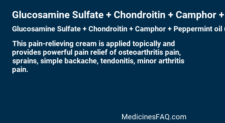 Glucosamine Sulfate + Chondroitin + Camphor + Peppermint oil