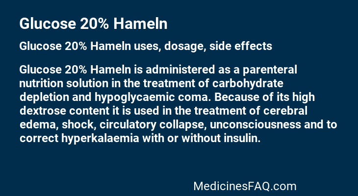 Glucose 20% Hameln