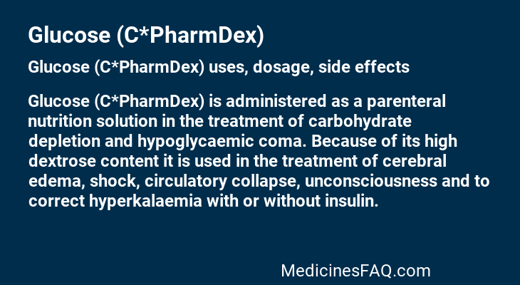 Glucose (C*PharmDex)