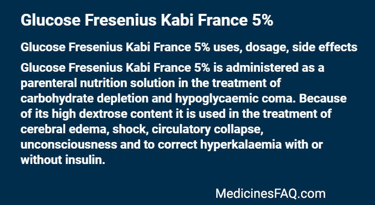 Glucose Fresenius Kabi France 5%