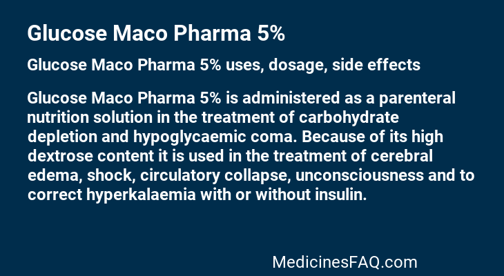 Glucose Maco Pharma 5%