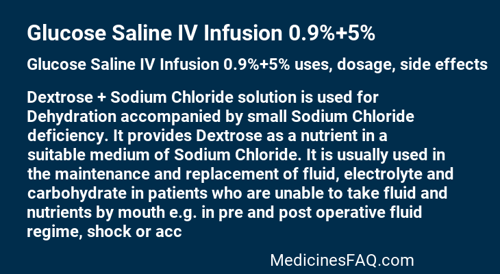 Glucose Saline IV Infusion 0.9%+5%