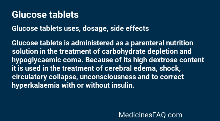 Glucose tablets