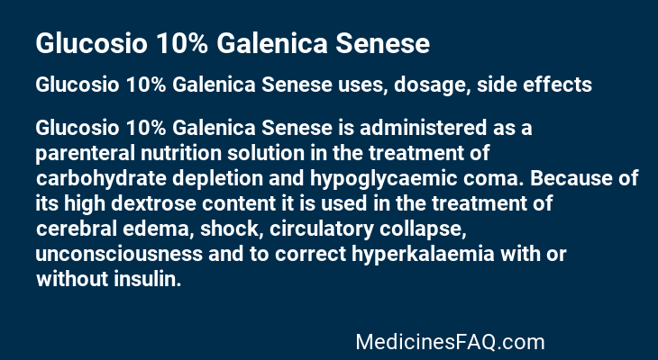 Glucosio 10% Galenica Senese