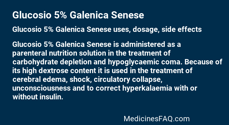 Glucosio 5% Galenica Senese