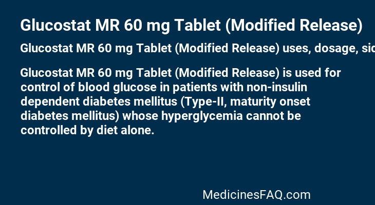 Glucostat MR 60 mg Tablet (Modified Release)