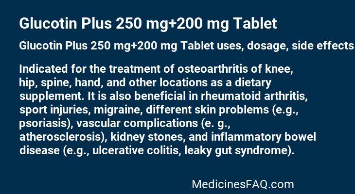 Glucotin Plus 250 mg+200 mg Tablet