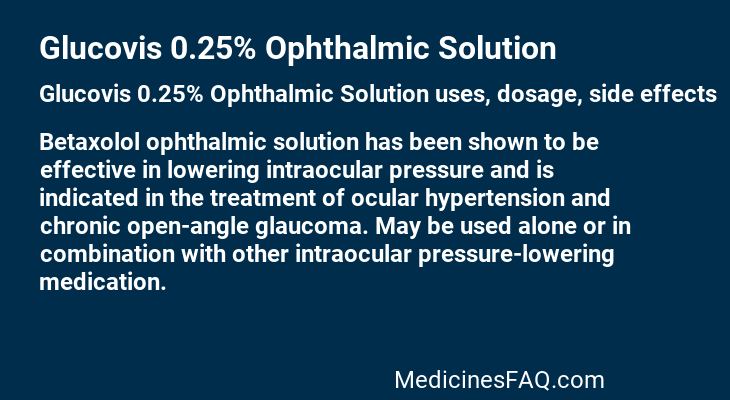 Glucovis 0.25% Ophthalmic Solution