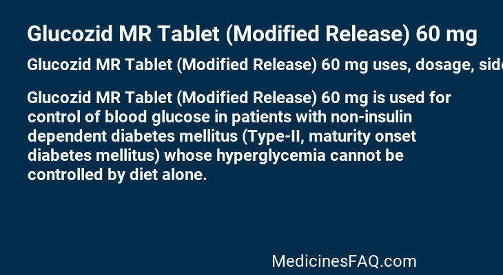 Glucozid MR Tablet (Modified Release) 60 mg