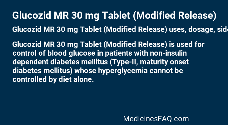 Glucozid MR 30 mg Tablet (Modified Release)