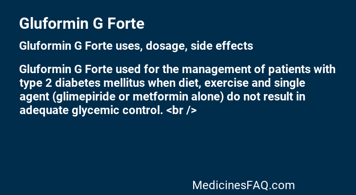 Gluformin G Forte