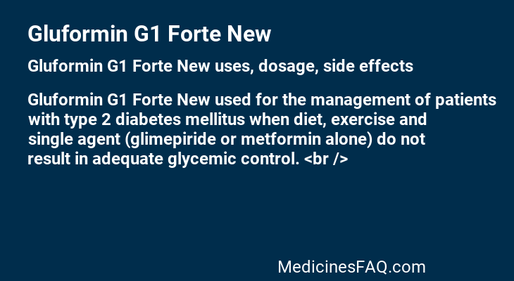 Gluformin G1 Forte New