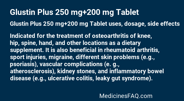 Glustin Plus 250 mg+200 mg Tablet