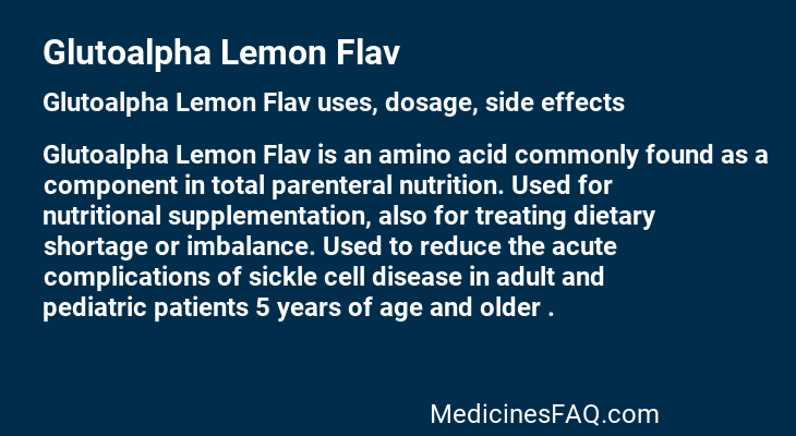 Glutoalpha Lemon Flav