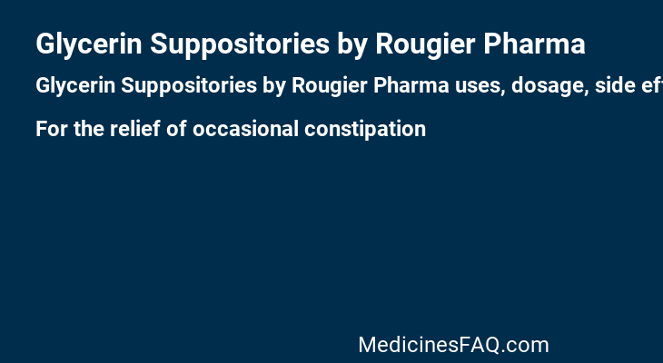 Glycerin Suppositories by Rougier Pharma