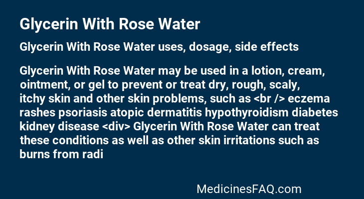 Glycerin With Rose Water