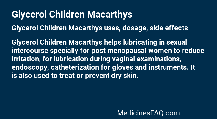 Glycerol Children Macarthys