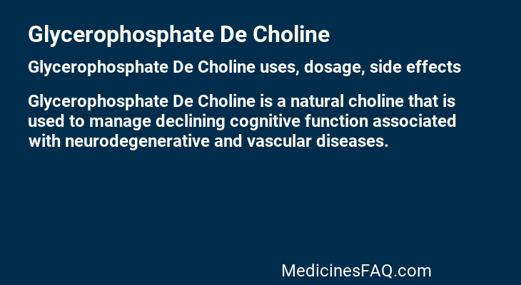 Glycerophosphate De Choline