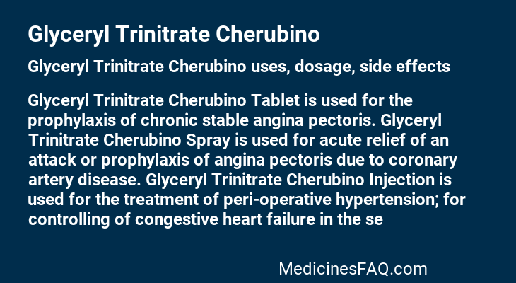 Glyceryl Trinitrate Cherubino