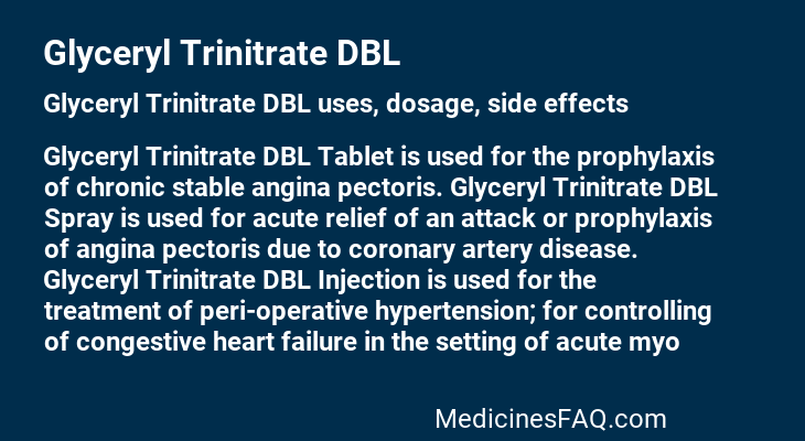 Glyceryl Trinitrate DBL