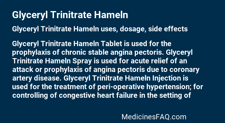 Glyceryl Trinitrate Hameln