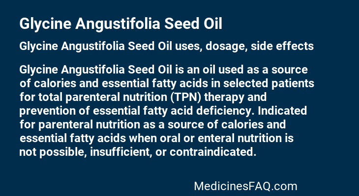 Glycine Angustifolia Seed Oil