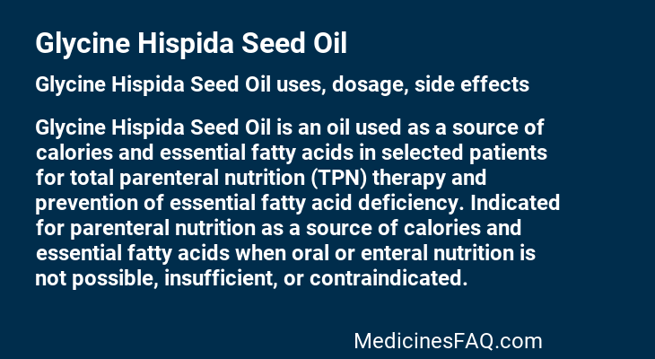 Glycine Hispida Seed Oil