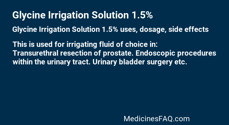 Glycine Irrigation Solution 1.5%