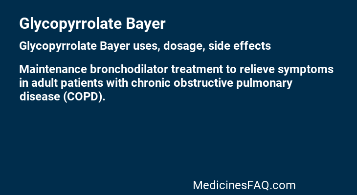 Glycopyrrolate Bayer