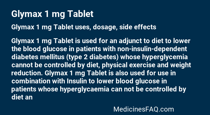 Glymax 1 mg Tablet