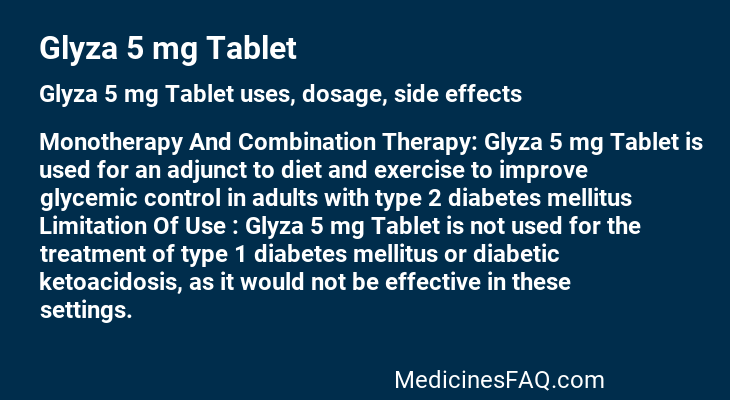 Glyza 5 mg Tablet