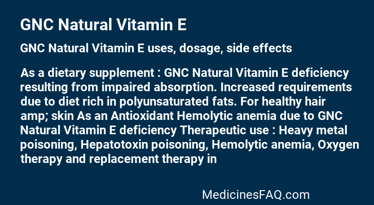 GNC Natural Vitamin E