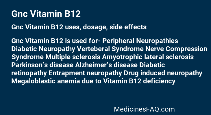 Gnc Vitamin B12