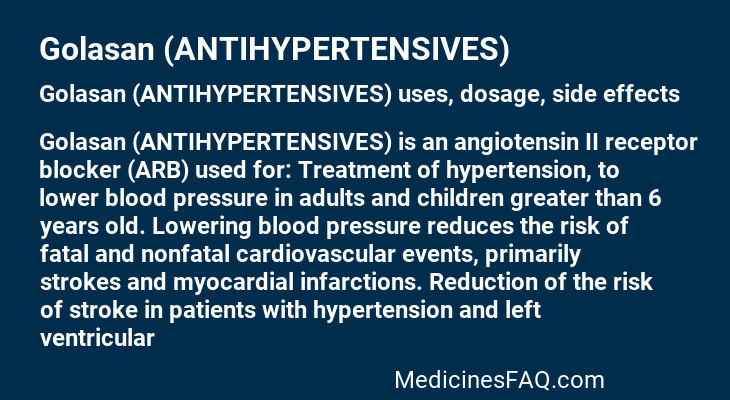 Golasan (ANTIHYPERTENSIVES)