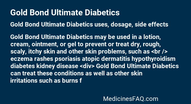 Gold Bond Ultimate Diabetics