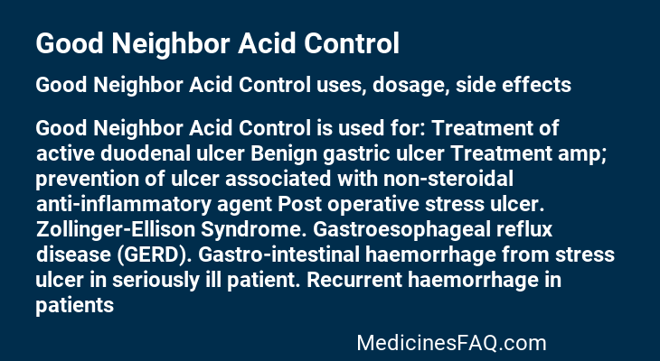 Good Neighbor Acid Control