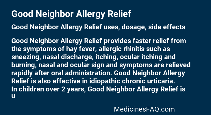 Good Neighbor Allergy Relief