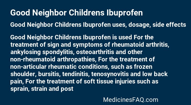 Good Neighbor Childrens Ibuprofen