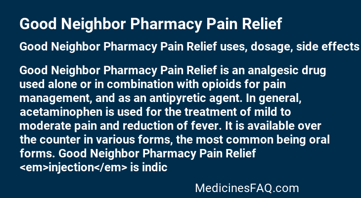 Good Neighbor Pharmacy Pain Relief