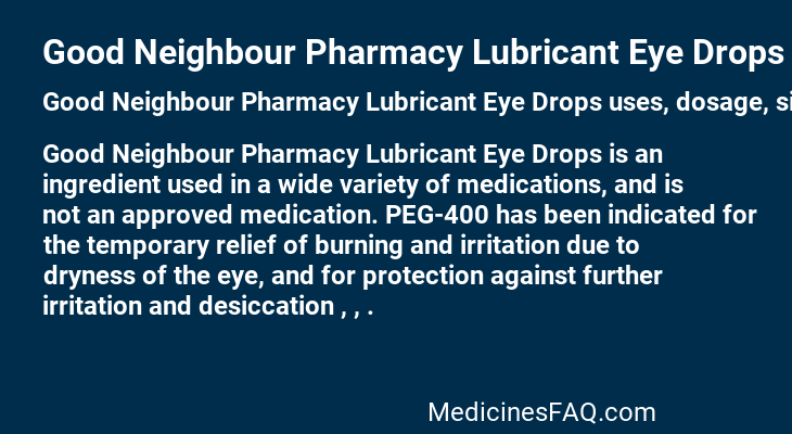 Good Neighbour Pharmacy Lubricant Eye Drops