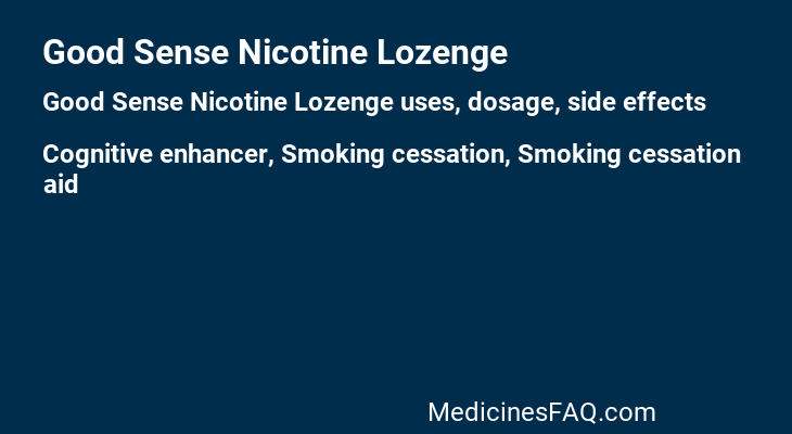 Good Sense Nicotine Lozenge