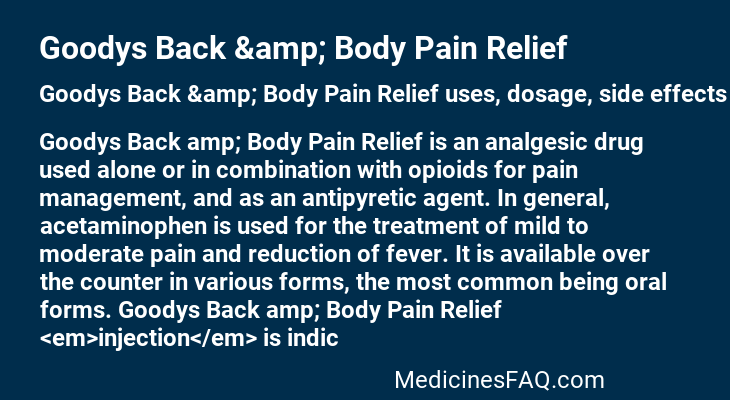 Goodys Back &amp; Body Pain Relief