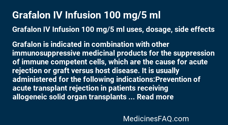 Grafalon IV Infusion 100 mg/5 ml