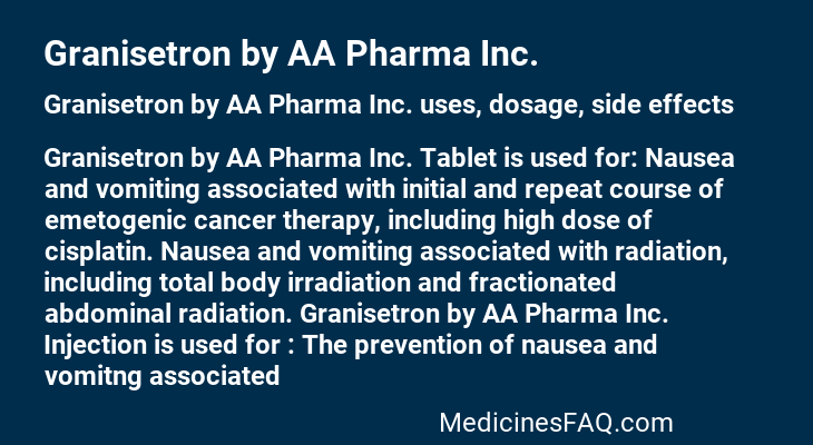 Granisetron by AA Pharma Inc.