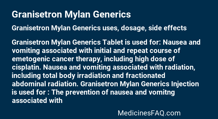 Granisetron Mylan Generics