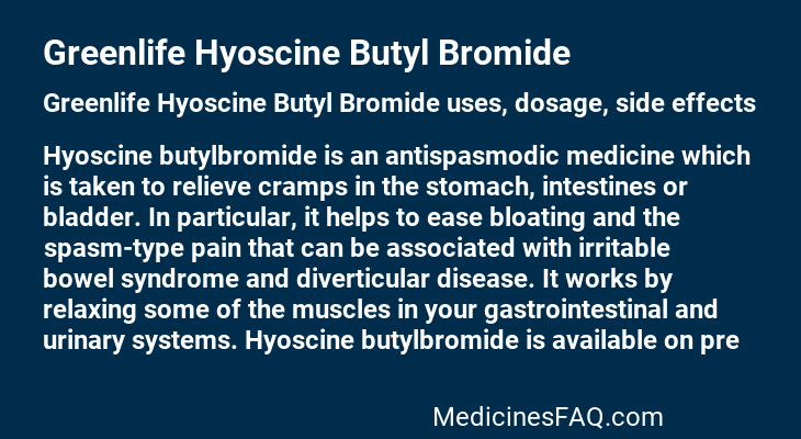 Greenlife Hyoscine Butyl Bromide