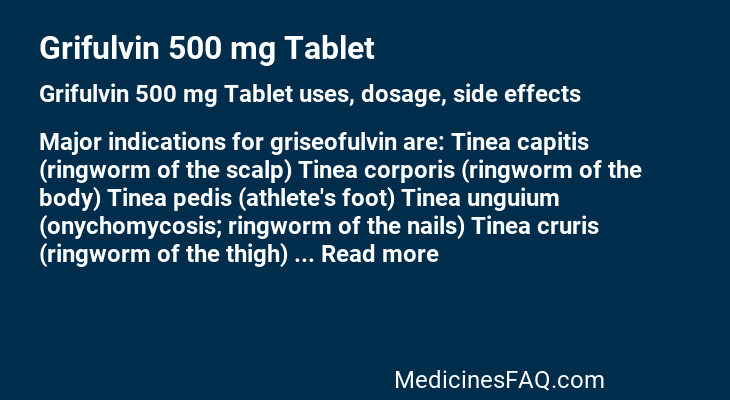 Grifulvin 500 mg Tablet